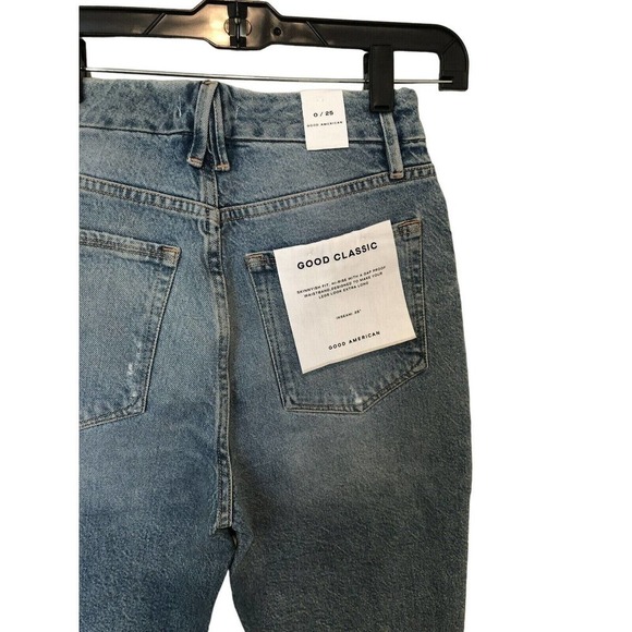 GOOD AMERICAN Good Classic Boot Jeans Size 0/25 Indigo046 gc062t $169 NEW - Picture 5 of 9
